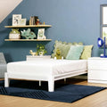 Nectar Kids Bamboo Platform Bed Frame - Twin - White - 12    Height - Easy Tool Free Set Up - Durable & Kid-Friendly - Sturdy Wo