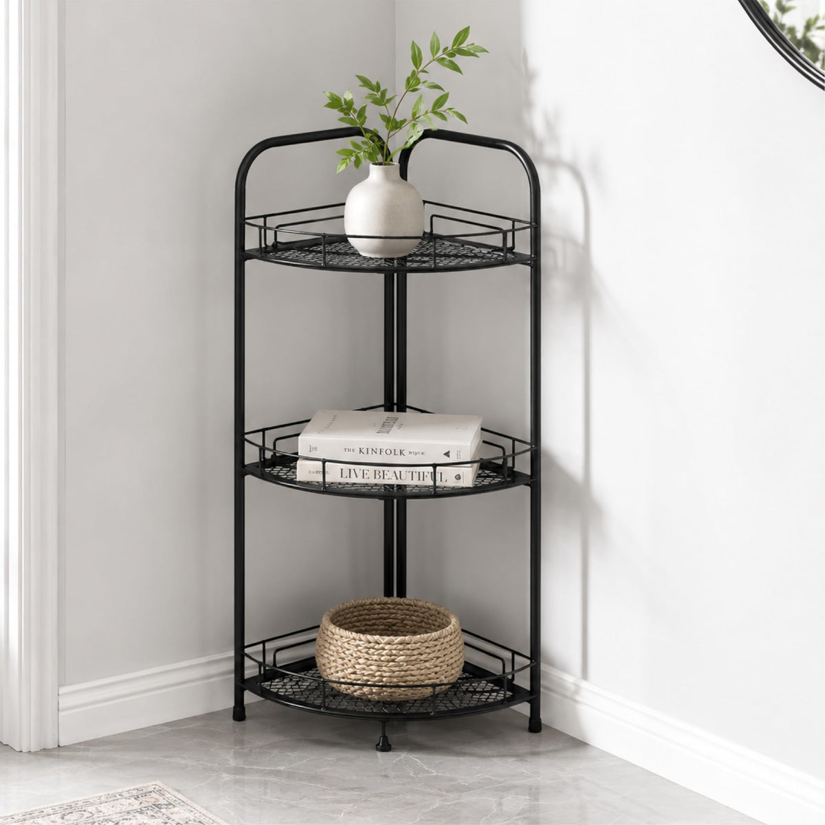 Lifelong 3Tier Corner Shelf Rack for Kitchen, Bathroom & Living Room | Multipurpose Storage Organizer Stand for Jars,Bottles &