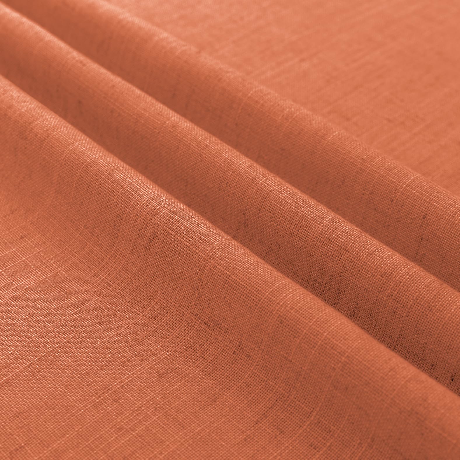 Koufall Burnt Orange Tab Top Linen Blend Curtains For Living Room 52X96 Inch Length