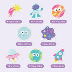 Glo Pals Galaxy Grips Textured Non-Slip Bathtub Stickers, 8 Extra Large Fun Kids Anti Slip Bath Decals