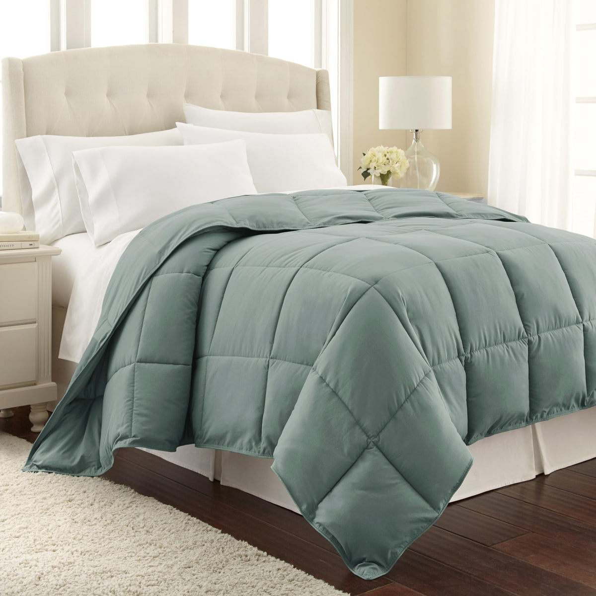 Southshore Fine Living, Inc. Vilano Springs Premium Quality Over-Sized All-Season Down-Alternative Comforter, Steel Blue, King/C