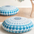 Codi Meditation Floor Pillow Set Of 2, Round Large Pillows Seating For Adults, Bohemian Mandala Circle Cushion For Outdoor Firep