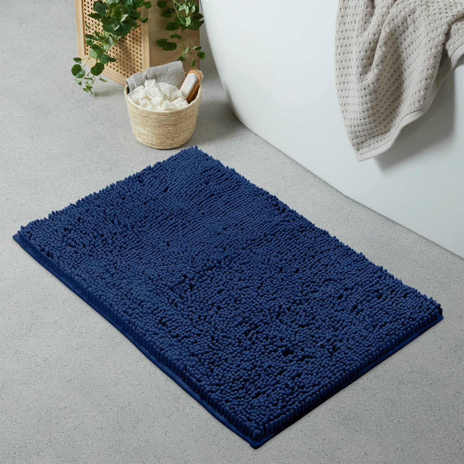LuxUrux Bath Mat-Extra-Soft Plush Bath Shower Bathroom Rug,1 Chenille Microfiber Material, Super Absorbent Shaggy Bath Rug. Ma