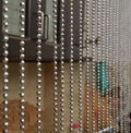 Pindia 7Ft Strings Bead Curtain Silver Round Fancy Sparkling Door Window String Beads Thread Sheer Shear Rod Room Hanging  Silv