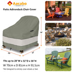 Outdoor Adirondack Chair Cover 2 Pack,Waterproof 100% Patio Chair Covers,30W X 34 D X 36 H Inches,Patio Adirondack Chair Cover For Outdoor Chair -Grayish Green