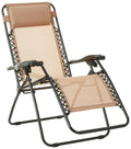Amazon Basics Outdoor Textilene Adjustable Zero Gravity Folding Reclining Lounge Chair with Pillow, 26, Beige