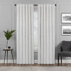 Eclipse Harper Velvet Rod Pocket Curtains for Bedroom, Single Panel, 50 in x 63 in, Snow