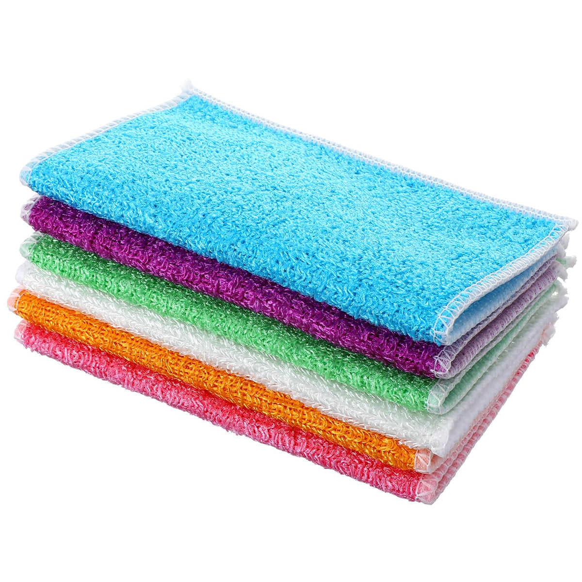 Quilax 6Pack Bamboo Dish Cloths, Reusable Bamboo Cleaning Cloths
