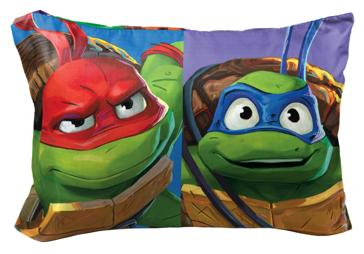 Jay Franco Nickelodeon Teenage Mutant Ninja Turtles Good Fight 1 Pack Reversible Pillowcase - Double Sided Pillow Cover, Kids Su