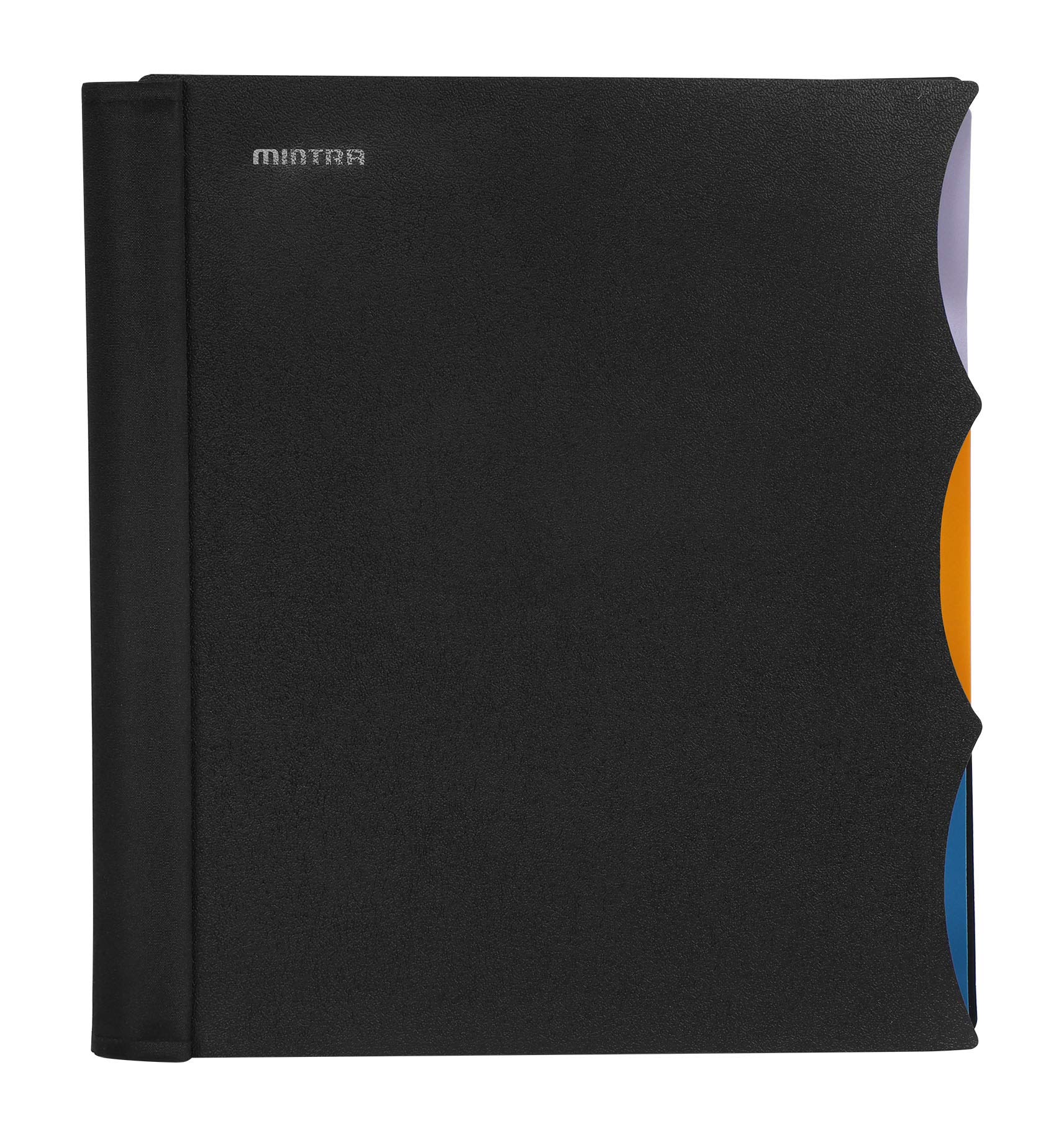 Mintra Office Durable Premium Spiral Notebook, ((Black, 3 Subject, 8.5In X 11In)), Fabric Covered Coils, No Snags, Removable Adj
