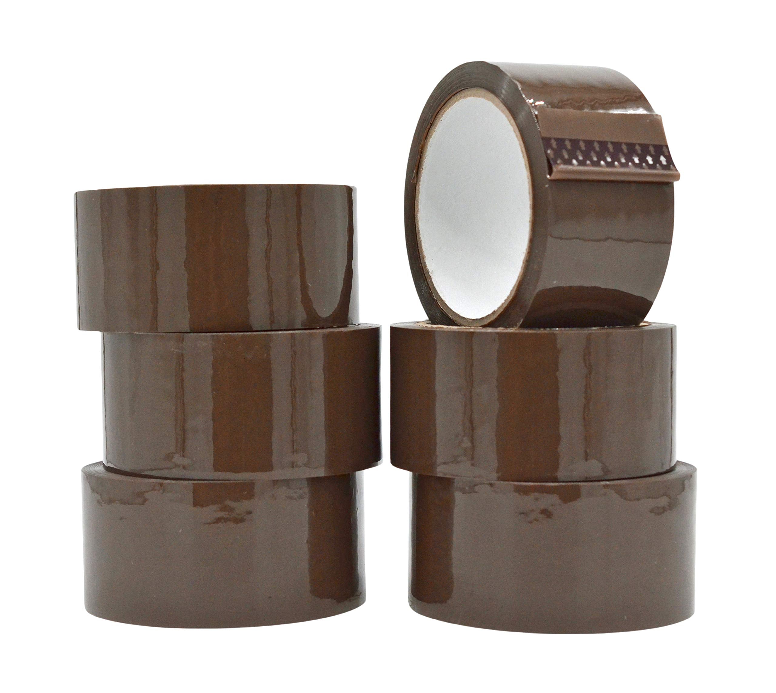 Wod Cst20Wba Tan Packing Tape - 2' In. X 110 Yards Per Roll (6 Rolls) - Strong Heavy-Duty Industrial Shipping Box Packaging Tap