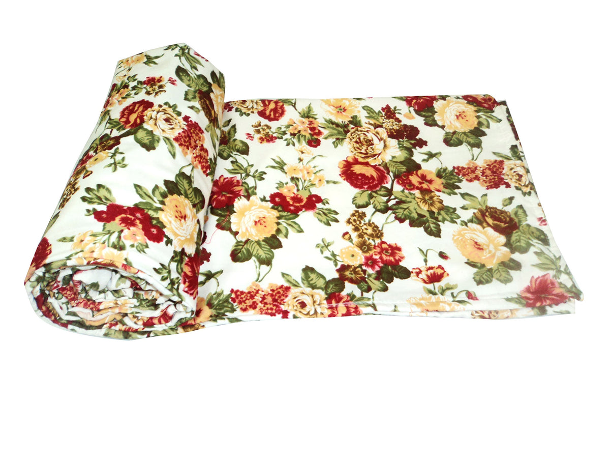 Lali prints Polyester & Polyester Blend Floral Print Single Bed Size Dohar A.C Blanket, Multicolour, Standard