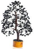 Black Tourmaline Gemstone Tree of Life - Crystal Tree for Positive Energy, Handmade Chakra Tree, Feng Shui Decor - Good Luck Gem