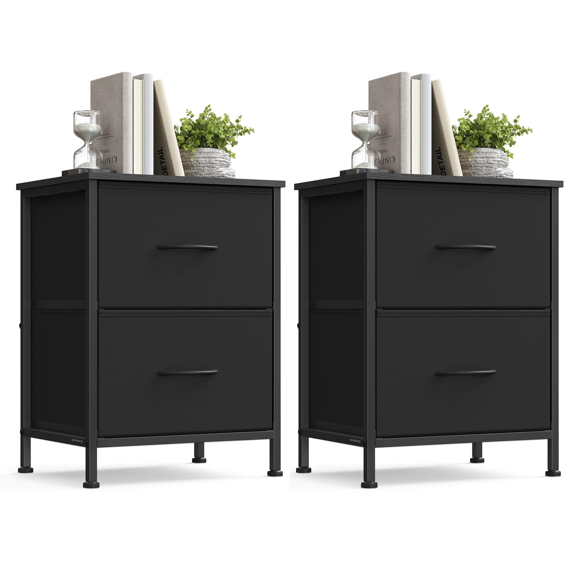 SONGMICS BELLAH Collection - Dressers for Bedroom, Chest of Drawers, Nightstands, 2 Drawers, Storage Organizer Unit, Closet, Ent