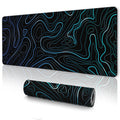 Ujoowalk Topographic Mouse Pad Large, Gaming Mouse Pad, Xl Mousepad, Keyboard And Mouse Pad, Desk Mat, 31.5 X 11.8 In, Black Whi