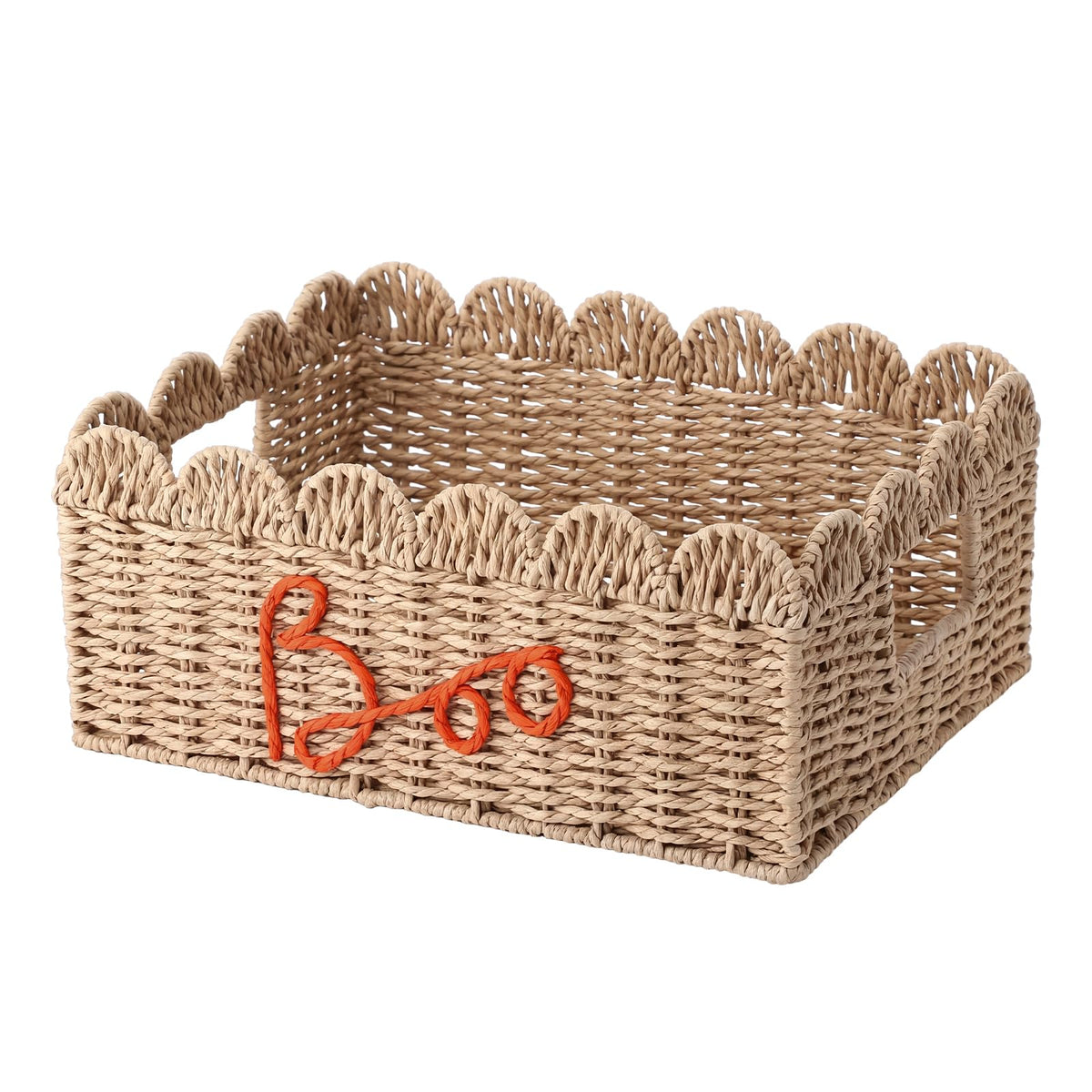 Qinyoung Boo Basket, Spooky Halloween Boo Gift Basket, with Handle, 14 Inch