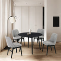Armen Living Arcadia and Azalea 5 Piece Dining Set, 42'' Round, Grey/Black Wood