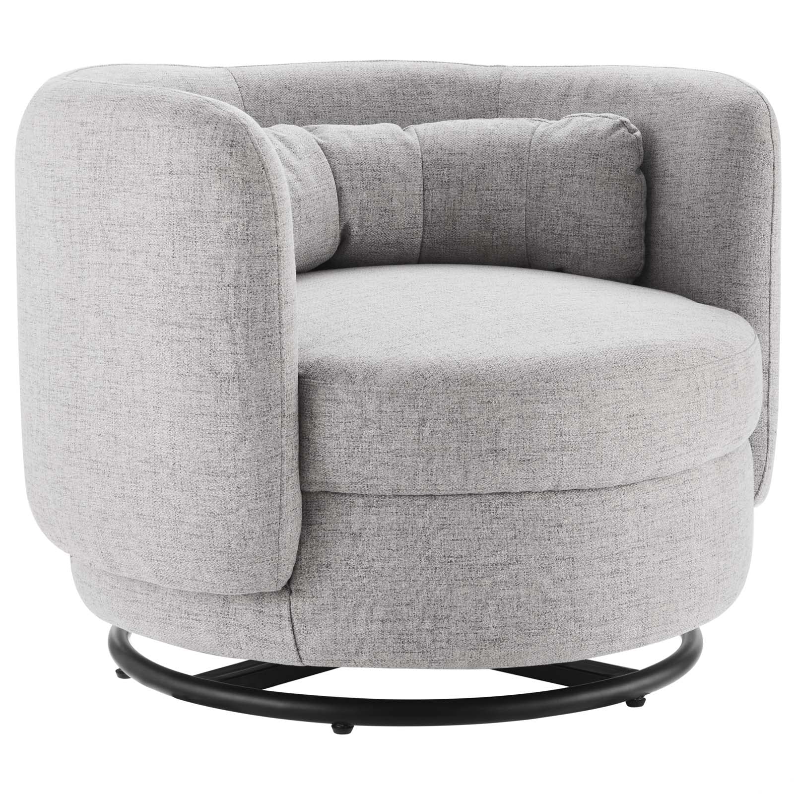 Modway Relish Upholstered Fabric Swivel Chair In Black/Light Gray