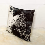 HomeRoots Salt & Pepper/Black & White Cowhide, Microsuede, Polyfill 18' X 18' X 5' Salt and Pepper Black and White Cowhide Pillow