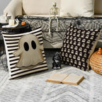 Avoin Colorlife Halloween Hey Boo Cute Ghost Spooky Throw Pillow Covers, 18 X 18 Inch Horror Scary Cushion Case For Sofa Couch S