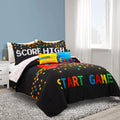 Lush Decor Video Games Reversible Oversized 5 Piece Comforter Set, Full/Queen, Black & Red