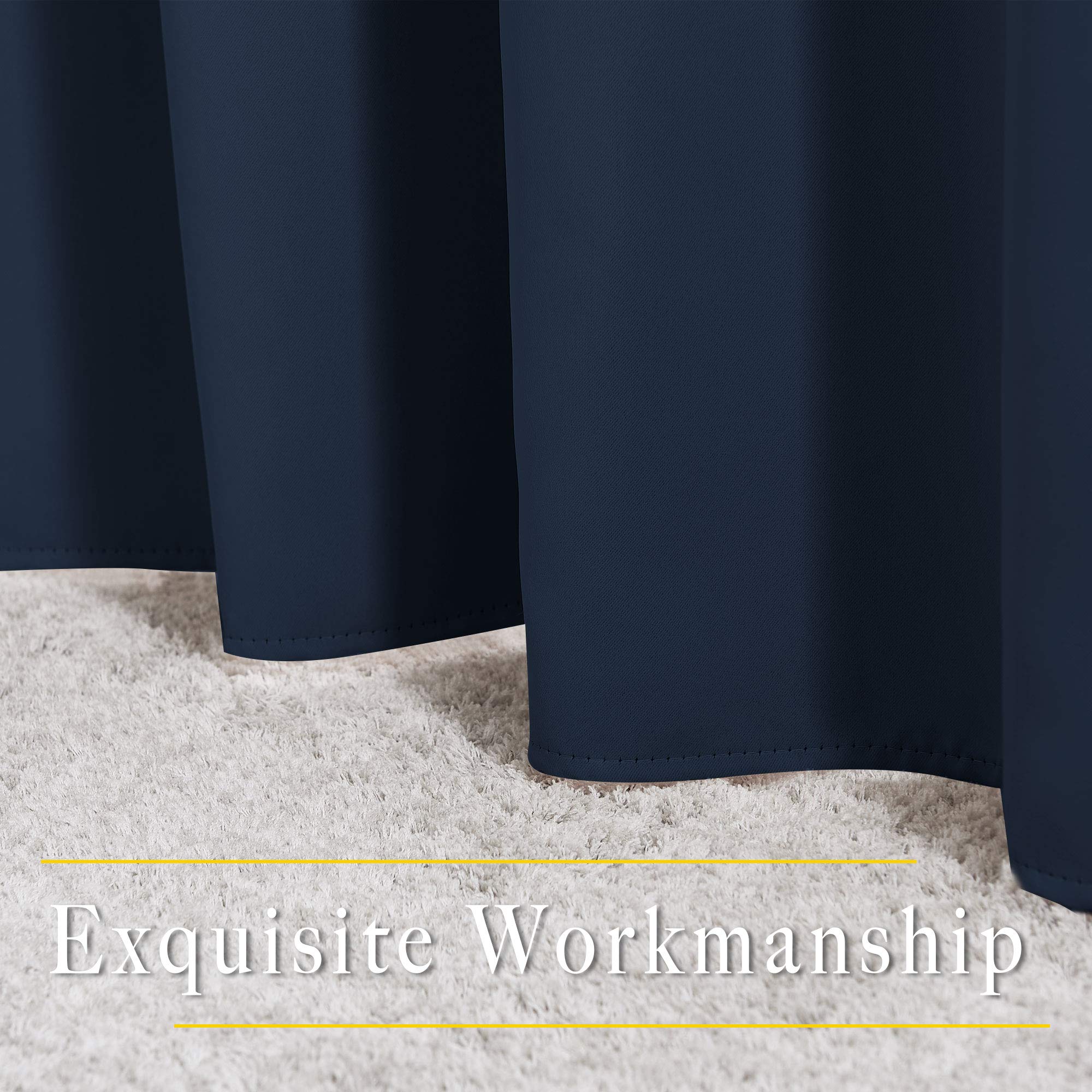 Nicetown Blackout Curtain Panels 72 - Window Treatment Energy Saving Thermal Insulated Solid Grommet Blackout Drapes For Living