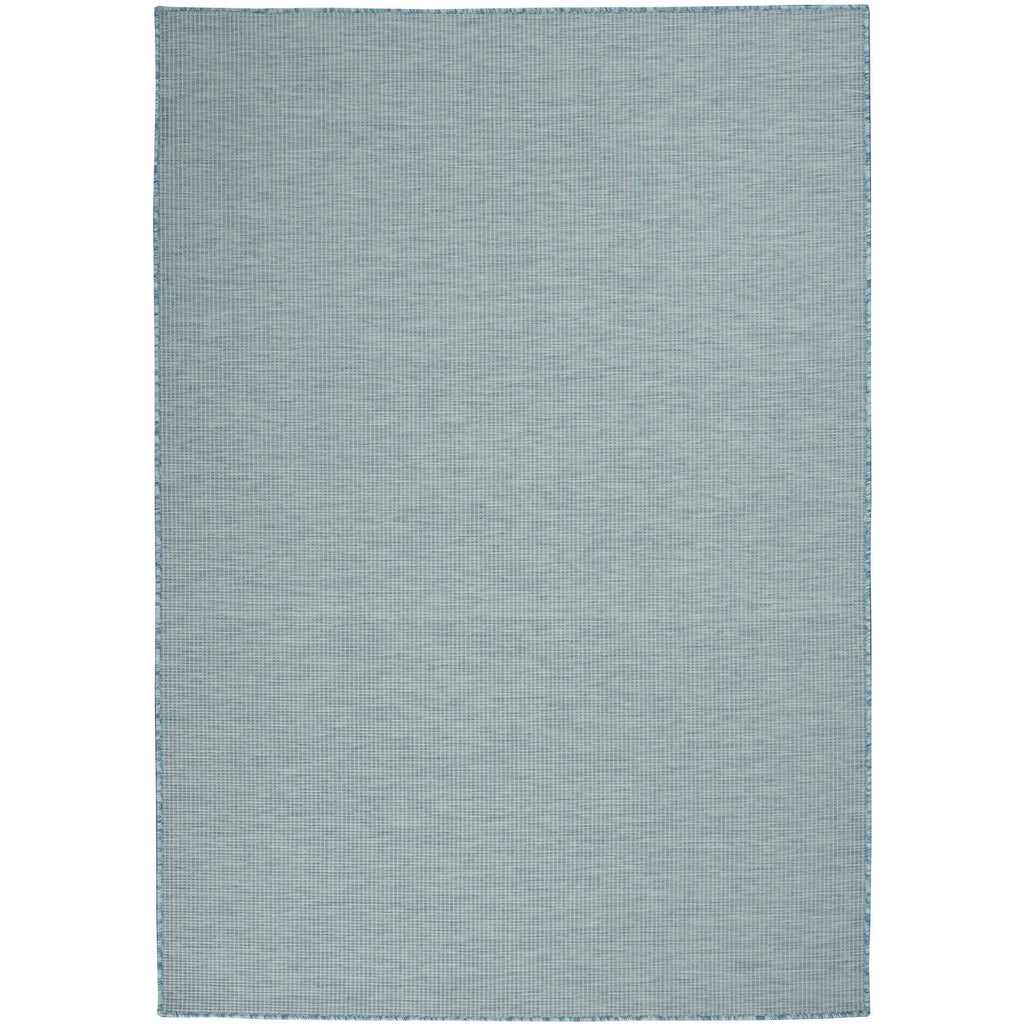 Nourison Positano Indoor/Outdoor Aqua 4' X 6' Area Rug, Easy Cleaning, Non Shedding, Bed Room, Living Room, Dining Room, Backyard, Deck, Patio (4X6)