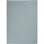 Nourison Positano Indoor/Outdoor Aqua 4' X 6' Area Rug, Easy Cleaning, Non Shedding, Bed Room, Living Room, Dining Room, Backyard, Deck, Patio (4X6)