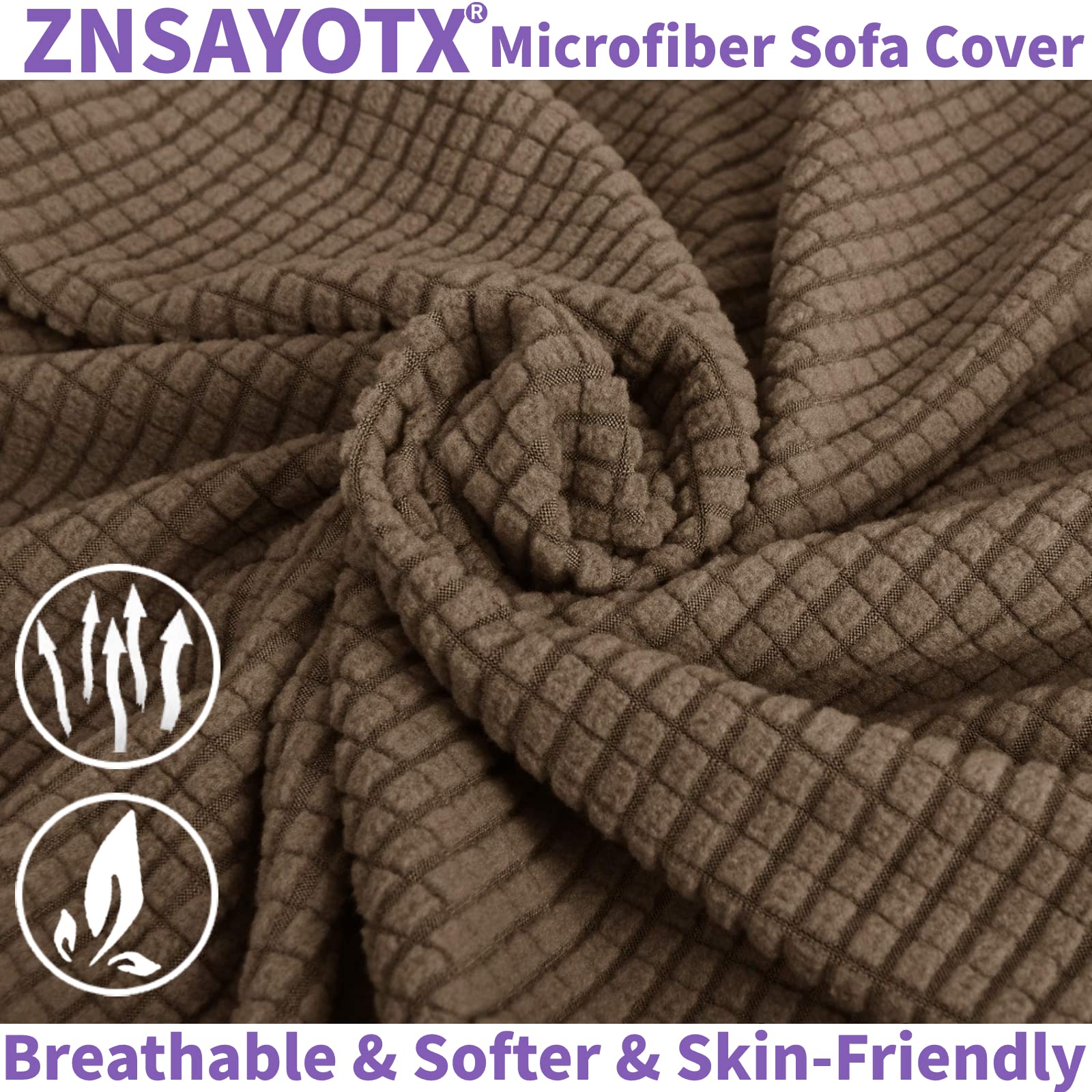 Znsayotx Super Stretch Chair Slipcover Universal Sofa Chair Covers For Living Room Dogs Pet Furniture Protector Spandex Armchair Slipcovers With Anti Slip Foam Sticks (Brown, Chair)