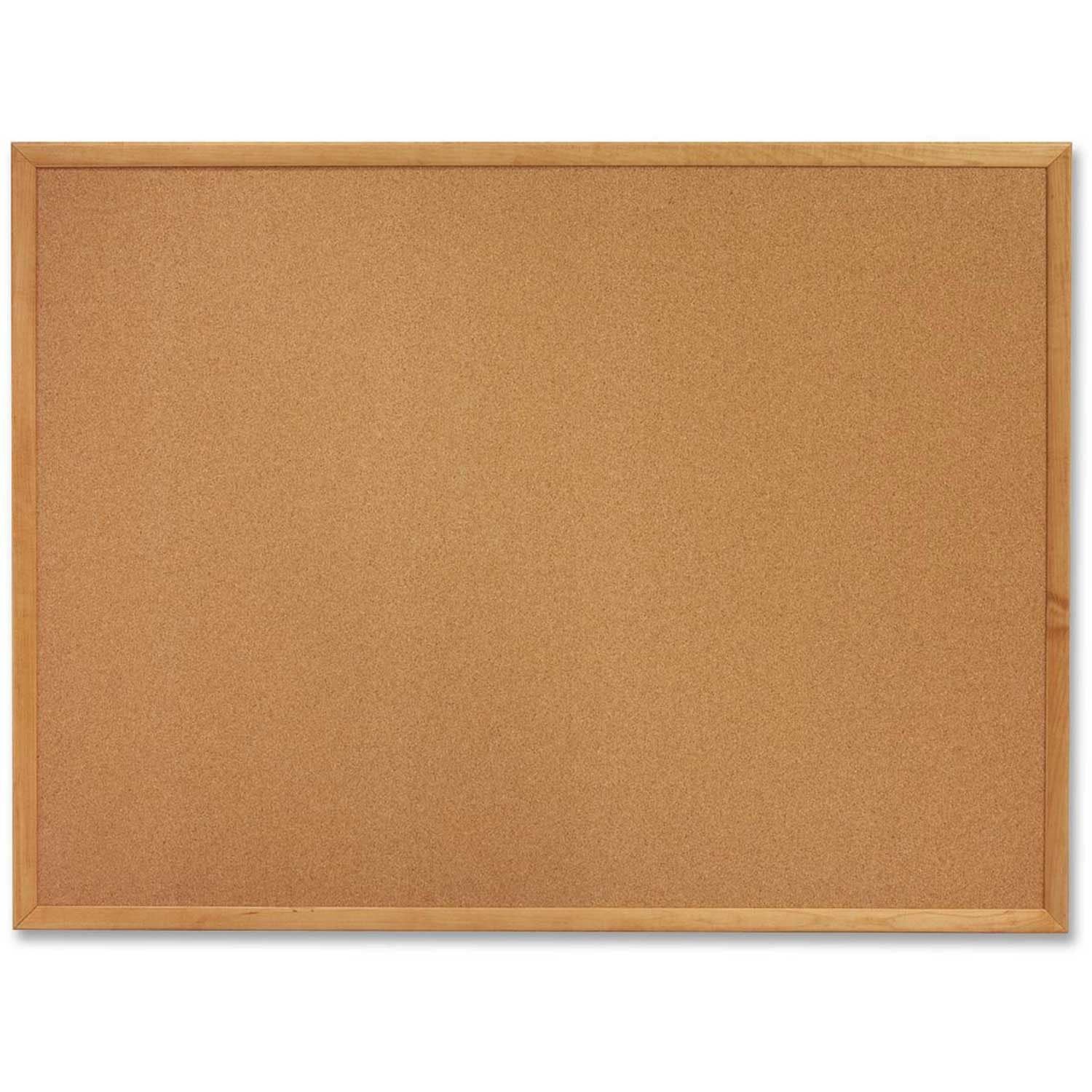 Sparco 19766 Cork Board, 2'X1-1/2', Oak Frame