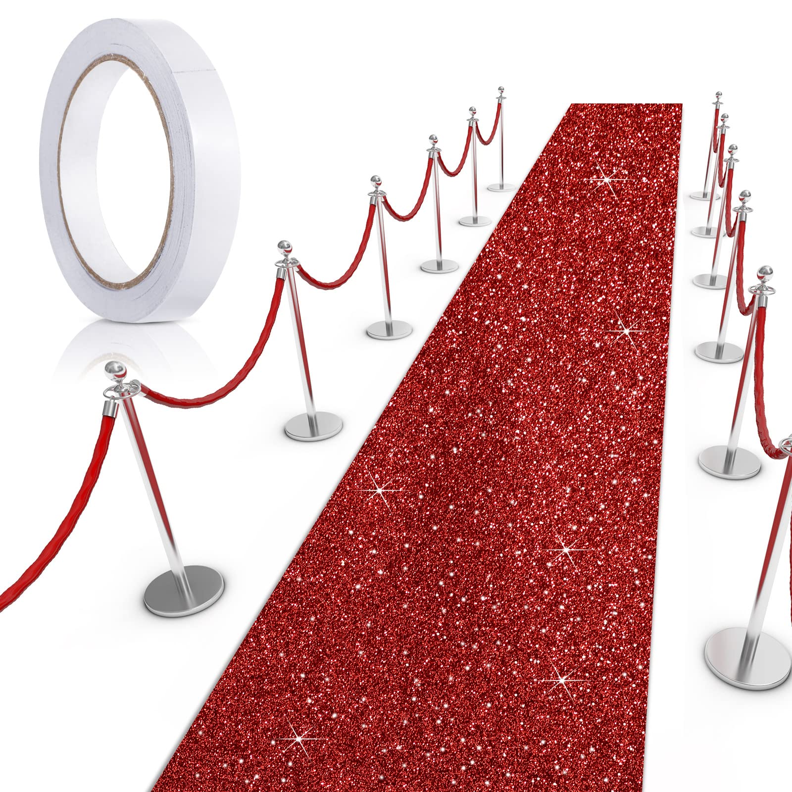 Tatuo Carpet Runner Runway Rug 55 GSM Thickness with Carpet Tape for Prom Wedding Party Outdoor Indoor Hallway Rug(2.46 x 16.4 F