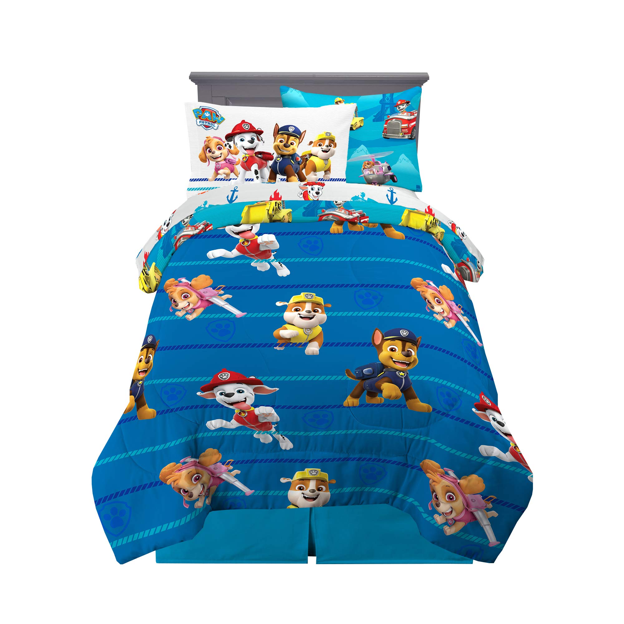 Paw Patrol Kids Bedding Super Soft Comforter And Sheet Set With Sham, 5 Piece Twin Size, (100% Officially Licensed Nickelodeon P