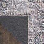 HomeRoots 522429 9 x 12 ft. Gray Floral Power Loom Distressed Washable Rectangle Traditional Area Rug