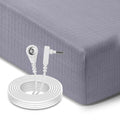 Grounding Sheets King, 90% Organic Cotton + 10% Pure Silver Fiber, Fitted Earth Sheets With 15 Ft Grounding Cord, King Size 76'