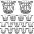 Uiifan 16 Pcs Gray Plastic Round Laundry Baskets with Easy Carry Handles