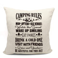 Mancheng-Zi Camping Rules Rv Pillows Throw Pillow Case, Travel Trailer Pillows, Rv Pillow Covers, 18 X 18 Inch Decorative Cotton