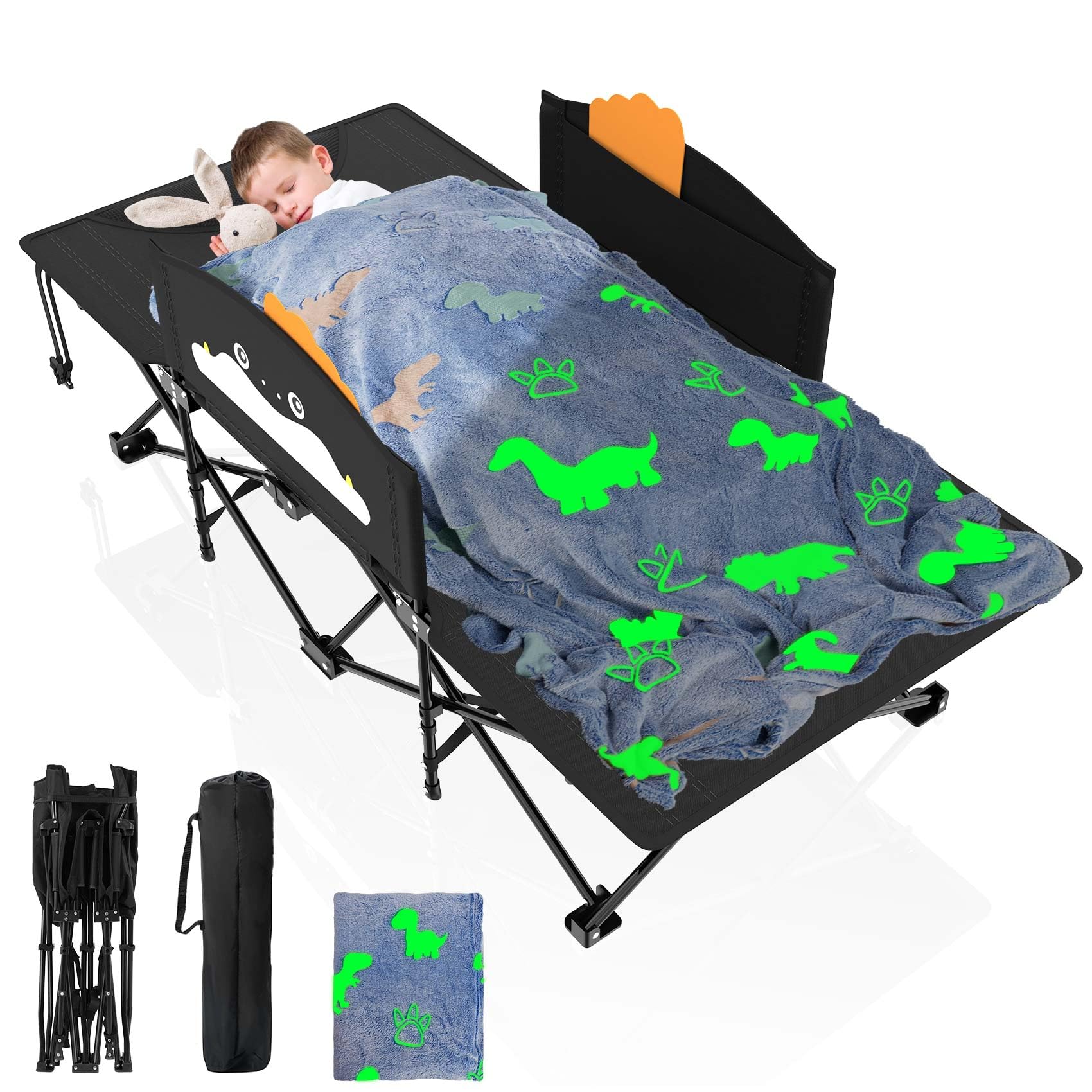 Suteck Toddler Kids Cot, Comfortable Kids Sleeping Cot Easy to Store and Use, Portable Folding Camping Cots for Kids Great for O