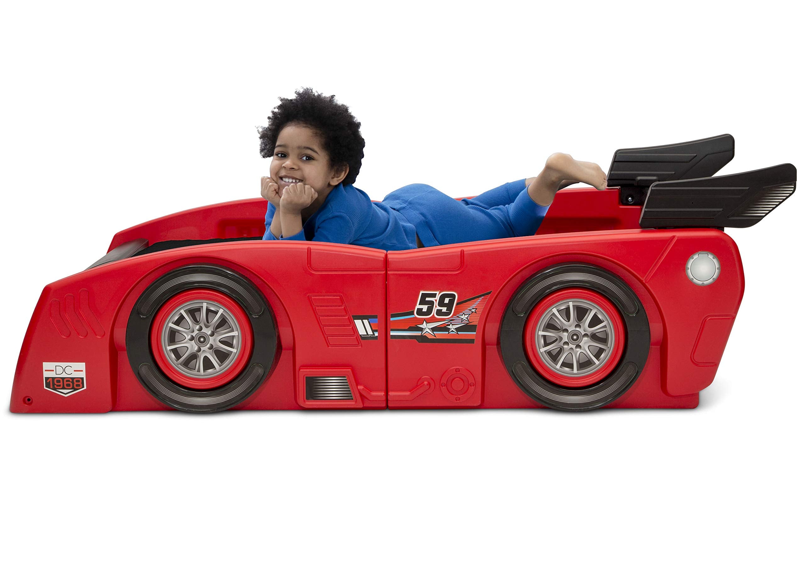 Delta Children Grand Prix Race Car Toddler-To-Twin Bed, Red
