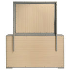 Coaster Home Furnishings Ives Contemporary 63-inch 6-Drawer Bedroom Dresser with Mirror Bedroom Clothing Storage Cabinet Wide Chest of Drawers Organizer Unit Grey High Gloss 224973M