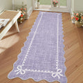 GarveeHome Scalloped Hallway Runner Rug 2.5x10 Non Slip Bedroom Rugs,Purple