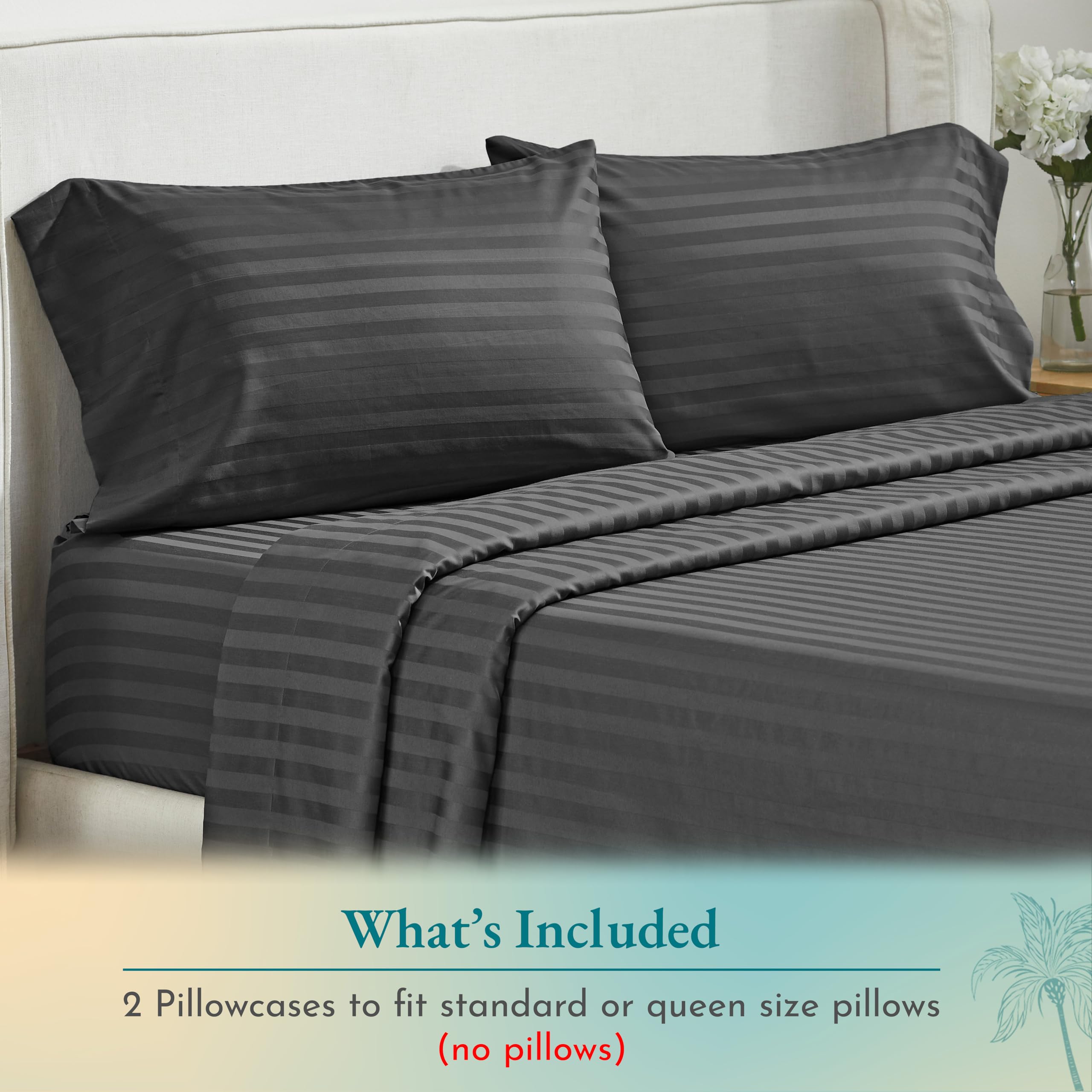 California Design Den Soft & Silky 500 Thread Count 100% Cotton Is Cool & Smooth, Standard Pillow Cases Set Of 2 Fits Standard &