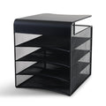 Safco Onyx Hanging Desktop Organizer With 4 Horizontal Trays, Under-Desk Storage