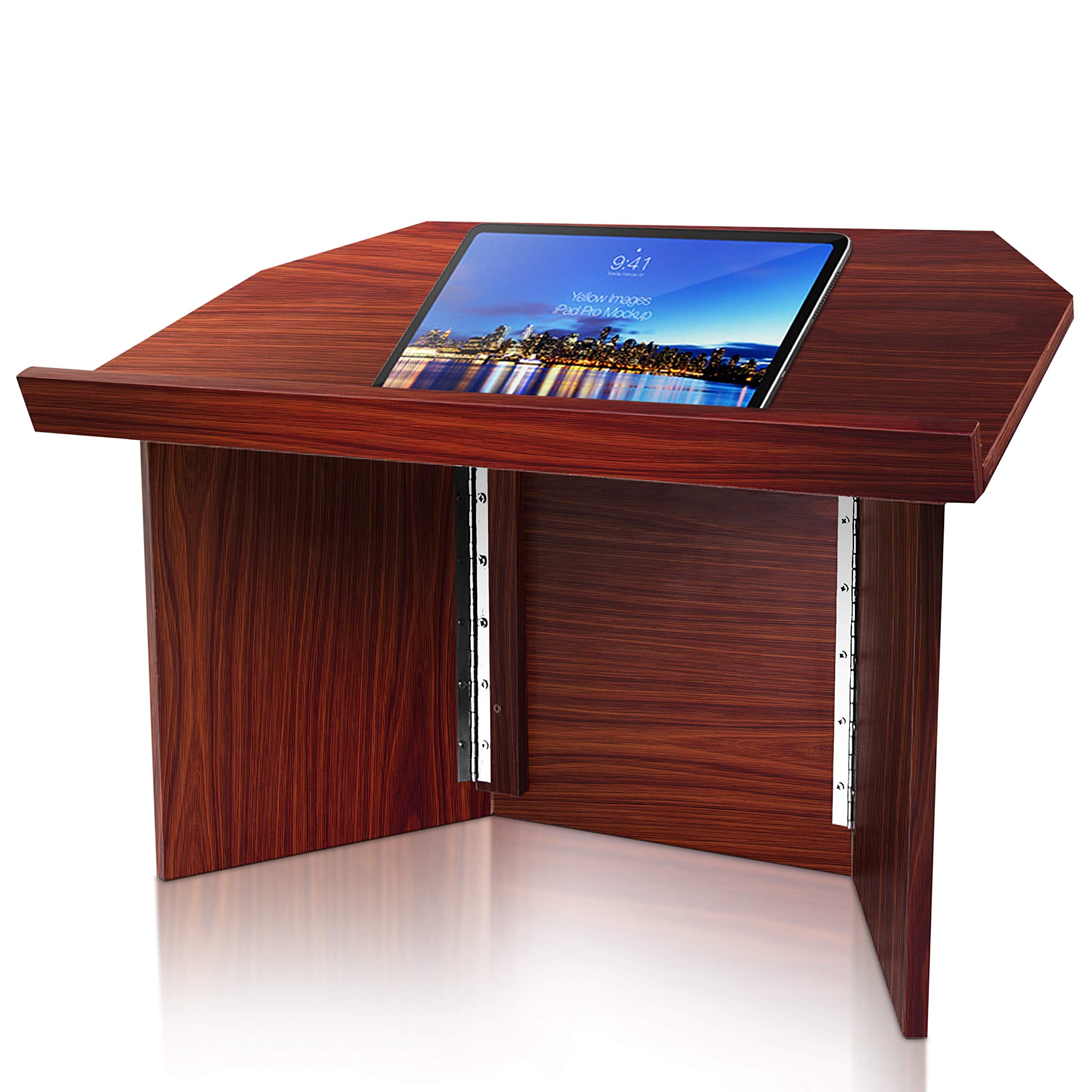 Pyle Foldable Desktop Lectern Podium Stand-Portable Folding Tabletop Desk Teacher Speaker Lecture Classroom Presentation Stand,