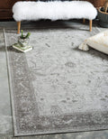 Unique Loom La Jolla Collection Farmhouse, Contemporary, Botanical, Traditional, Vintage Area Rug, 8 x 11 ft, Light Gray/Dark Gr