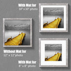 12X12 Picture Frames Wood Rustic Distressed White Display Pictures 10X10 Or 8X8 With Mat Or 12X12 Without Mat - Each 12X12 Inch