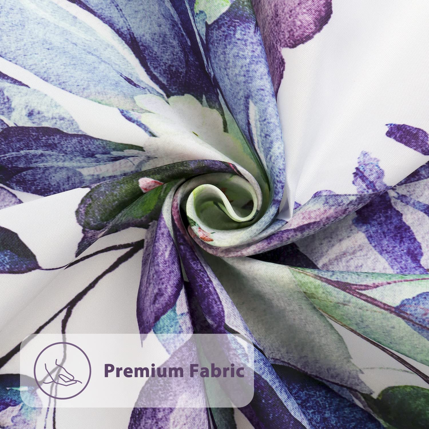 Nuseiis Blue Purple Eucalyptus Leaves Shower Curtains, Fabric Shower Curtain Modern Shower Curtain Sets, Stylish Floral Backgrou