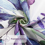 Nuseiis Long Blue Purple Shower Curtains 72 X 78, Fabric Tall Eucalyptus Leaves Shower Curtain Sets, Watercolor Floral Plant Bat