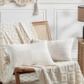 Fancy Homi 2 Packs Cream White Lumbar Decorative Throw Pillow Covers 12X20 Inch For Couch Bed Sofa, Rustic Farmhouse Boho Home D