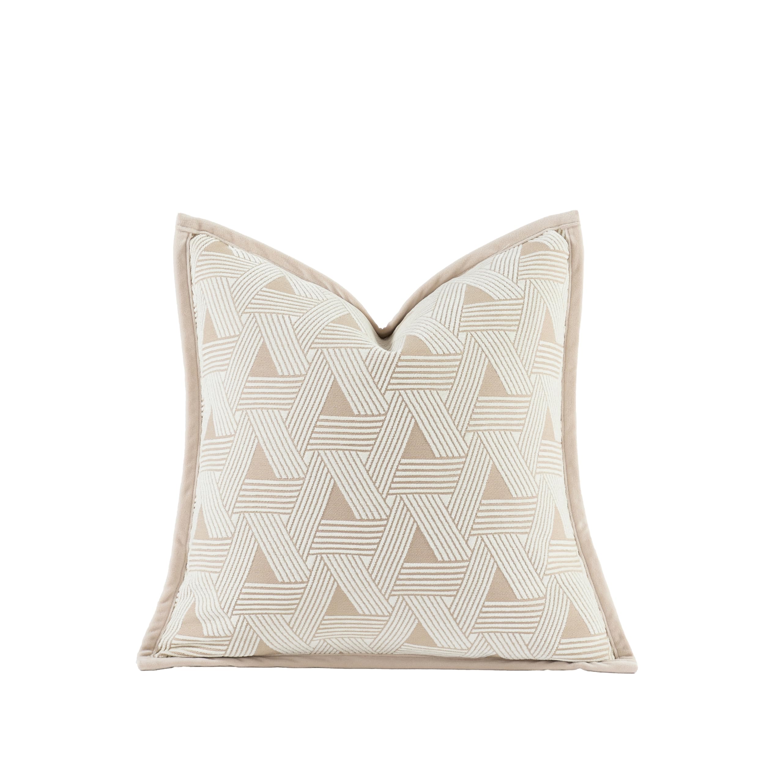 Croker Horse 2025 New 20X20' Inches Throw Pillow Cushion Covers - Triangle Pattern With Edge Strip Chenille Jacquard Embroidery