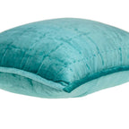 HomeRoots 50% Cotton, 50% Viscose 20' x 7' x 20' Transitional Aqua Solid Quilted Pillow Cover with Poly Insert